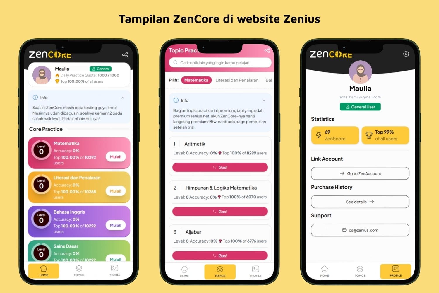 Maket ZenCore Zenius