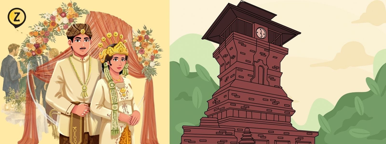 pernikahan antar-suku adalah contoh asimilasi, masjid kudus adalah contoh akulturasi